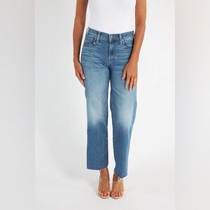 MOTHER The Mid Rise Rambler Zip Ankle Fray Enjoy the Ride